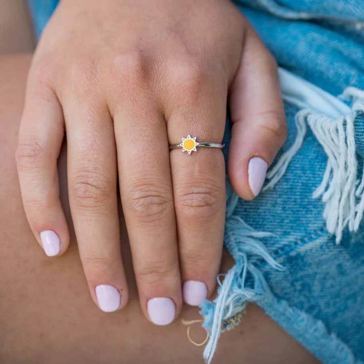 Stylish Handcrafted Sun Ring - Wearing Felicity Sun-Ring-02 Wear Felicity