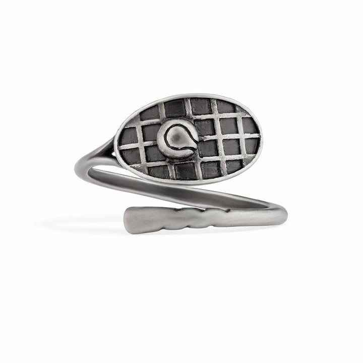 Stylish Tennis Wrap Ring for Sport Lovers - Wearing Felicity Tennis-Wrap-Ring-Antique-Silver Wear Felicity