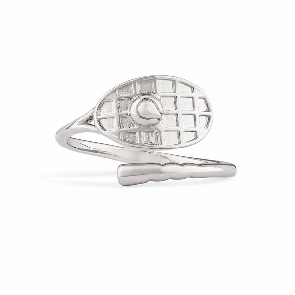 Stylish Tennis Wrap Ring for Sport Lovers - Wearing Felicity Tennis-Wrap-Ring-Silver Wear Felicity