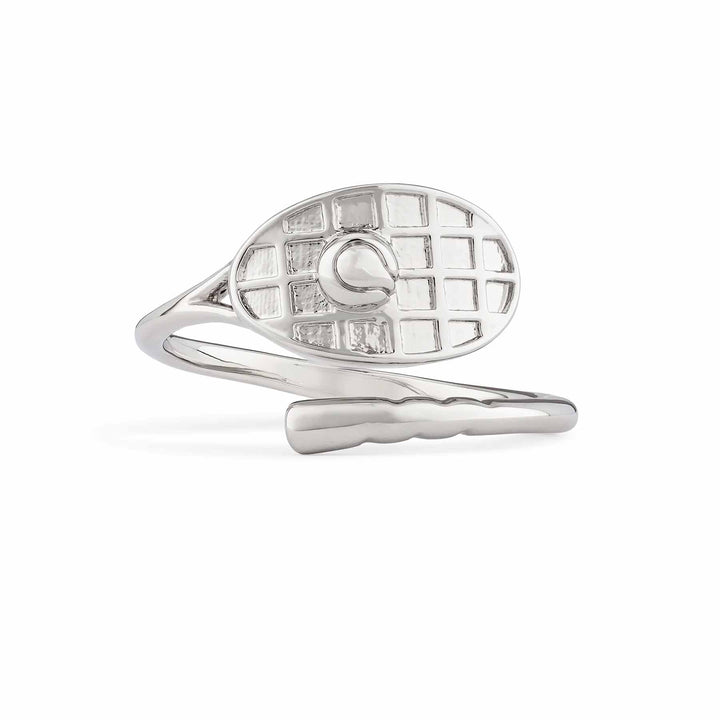 Stylish Tennis Wrap Ring for Sport Lovers - Wearing Felicity Tennis-Wrap-Ring-Silver Wear Felicity