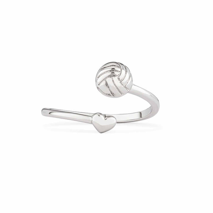 Stylish Volleyball Wrap Ring for Sport Lovers - Wearing Felicity Volleyball-Wrap-Ring-Silver Wear Felicity