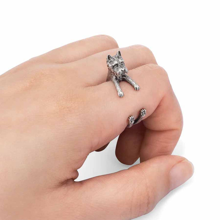Stylish West Highland White Terrier Wrap Ring - Wearing Felicity West-Highland-White-Terrier-Wrap-Ring-02 Wear Felicity