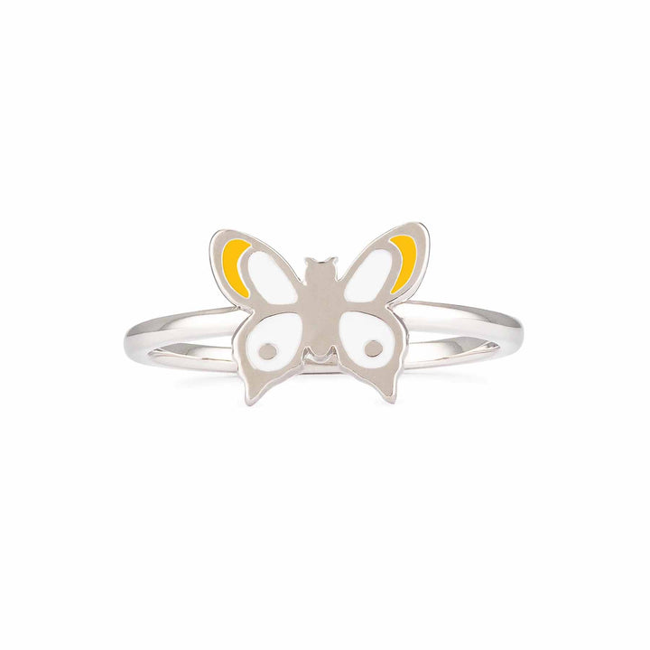 Stylish Yellow Trim Butterfly Ring for Women - Wearing Felicity Yellow-Trim-Butterfly-Ring-01 Wear Felicity