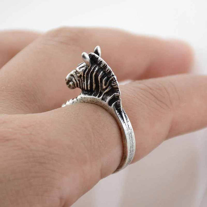 Stylish Zebra Wrap Ring - Perfect Gift for Animal Lovers - Wearing Felicity Zebra-Wrap-Ring-02 Wear Felicity