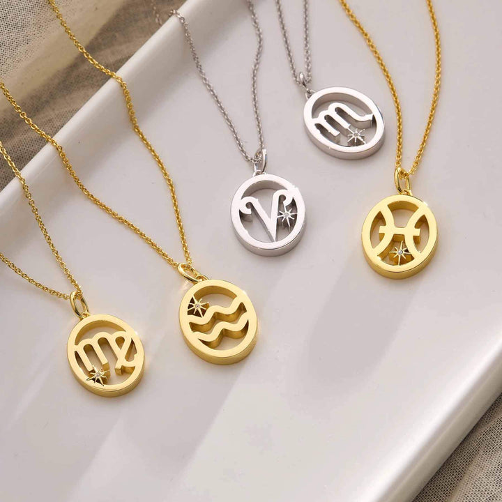 Elegant Zodiac Necklace - Personalized Jewelry - Wearing Felicity     
 Zodiac-Necklace-002 Wear Felicity