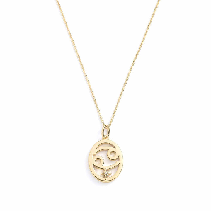 Elegant Zodiac Necklace - Personalized Jewelry - Wearing Felicity     
 Zodiac-Necklace-Gold-Cancer Wear Felicity