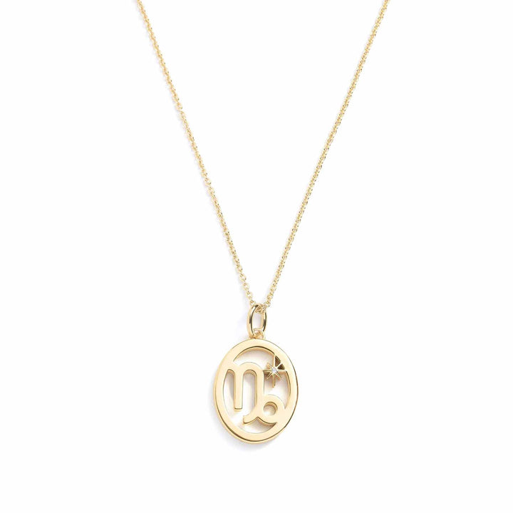 Elegant Zodiac Necklace - Personalized Jewelry - Wearing Felicity     
 Zodiac-Necklace-Gold-Capricorn Wear Felicity