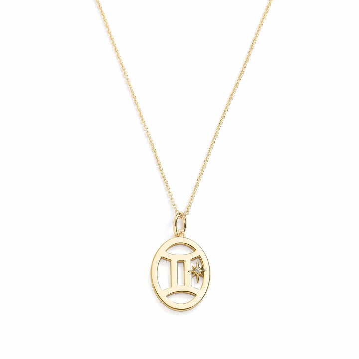 Elegant Zodiac Necklace - Personalized Jewelry - Wearing Felicity     
 Zodiac-Necklace-Gold-Gemini Wear Felicity