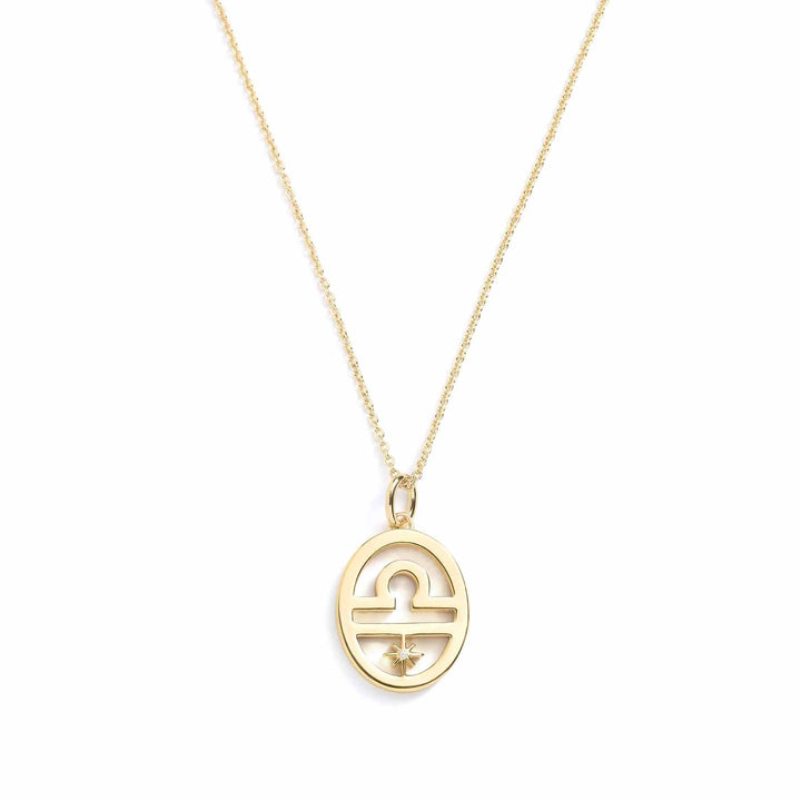 Elegant Zodiac Necklace - Personalized Jewelry - Wearing Felicity     
 Zodiac-Necklace-Gold-Libra Wear Felicity