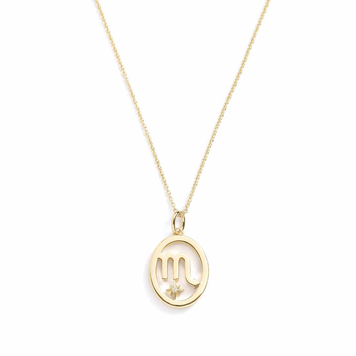 Elegant Zodiac Necklace - Personalized Jewelry - Wearing Felicity     
 Zodiac-Necklace-Gold-Scorpio Wear Felicity