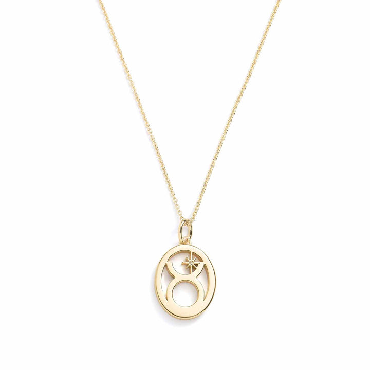 Elegant Zodiac Necklace - Personalized Jewelry - Wearing Felicity     
 Zodiac-Necklace-Gold-Taurus Wear Felicity