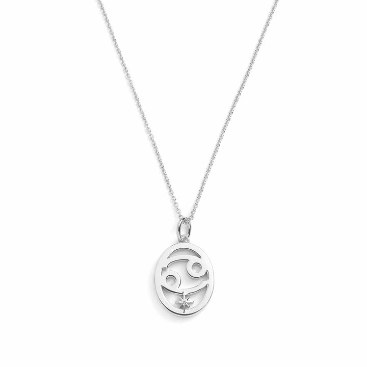 Elegant Zodiac Necklace - Personalized Jewelry - Wearing Felicity     
 Zodiac-Necklace-Silver-Cancer Wear Felicity