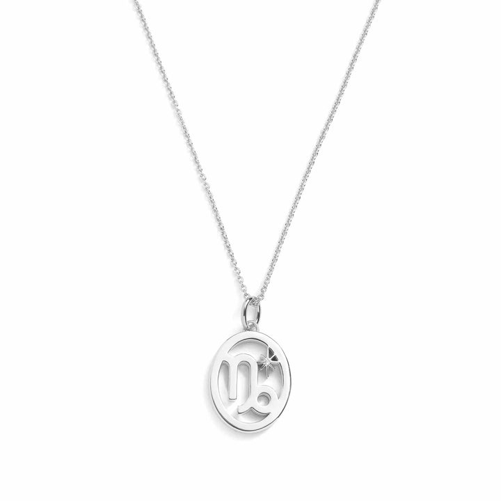 Elegant Zodiac Necklace - Personalized Jewelry - Wearing Felicity     
 Zodiac-Necklace-Silver-Capricorn Wear Felicity