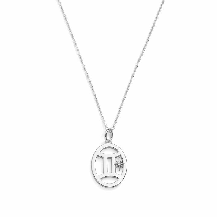 Elegant Zodiac Necklace - Personalized Jewelry - Wearing Felicity     
 Zodiac-Necklace-Silver-Gemini Wear Felicity