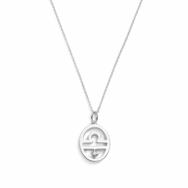 Elegant Zodiac Necklace - Personalized Jewelry - Wearing Felicity     
 Zodiac-Necklace-Silver-Libra Wear Felicity